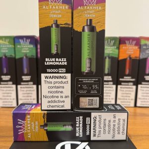 ویپ یکبار مصرف الفاخر لیموناد بلوبری Al Fakher Crown Bar Blue Razz Lemonade 15000 Puff Pro با نمایشگر LED