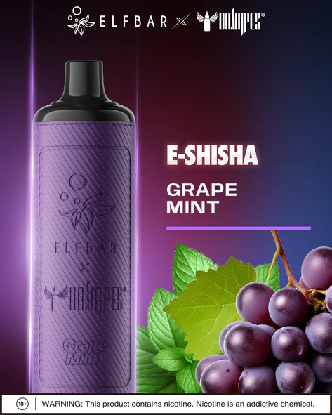 ویپ یکبار مصرف دکترویپ الفبار انگور نعناع | ElfBar x Dr Vapes Grape Mint 20000 Puff