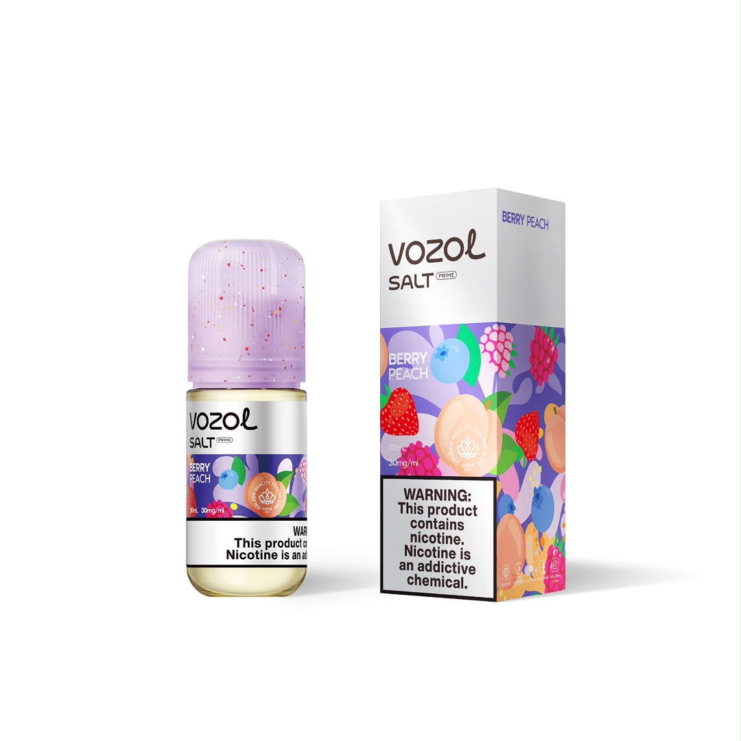سالت نیکوتین بلوبری تمشک شاتوت هلو وزول اورجینال ۳۰ میل با طعم ترکیبی بری و هلو | VOZOL Berry Peach 30ML