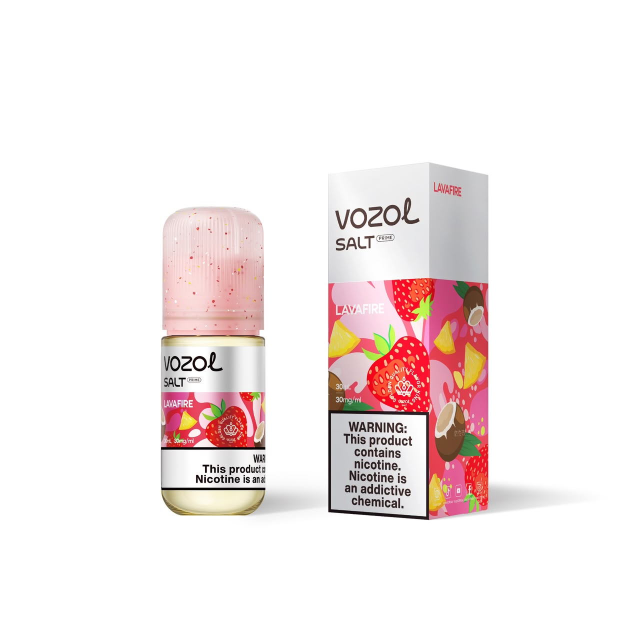 سالت نیکوتین نارگیل توت فرنگی آناناس وزول اورجینال ۳۰ میل با طعم استوایی لاوافر | VOZOL Lavafire 30ML
