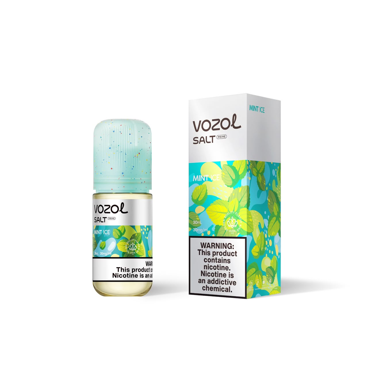 سالت نیکوتین نعناع یخ وزول اورجینال ۳۰ میل با طعم تازه نعناع و یخ خنک | VOZOL Mint Ice 30ML